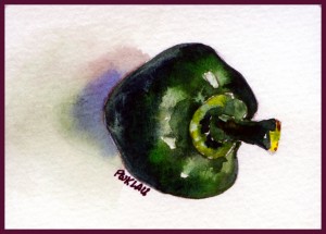 Chili Pepper Watercolor Painting - ATC 